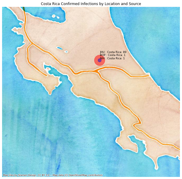 Costa Rica mapped