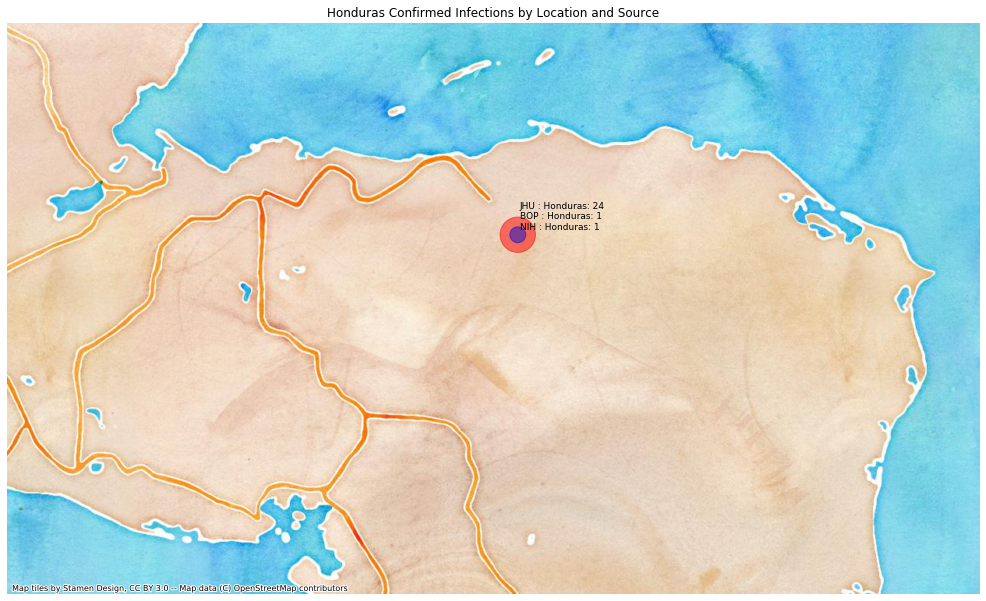 Honduras mapped