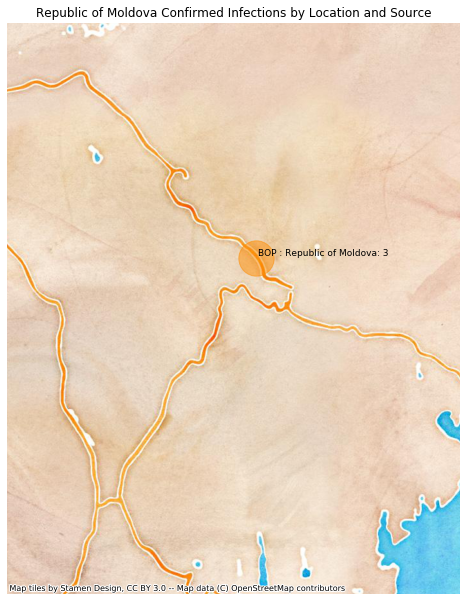 Republic of Moldova mapped