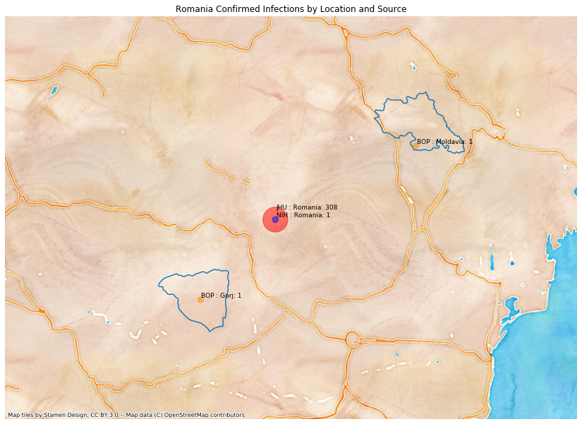 Romania mapped