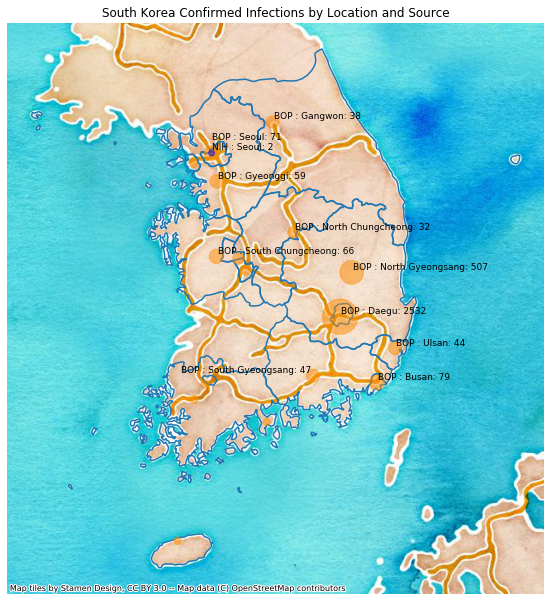 South Korea mapped